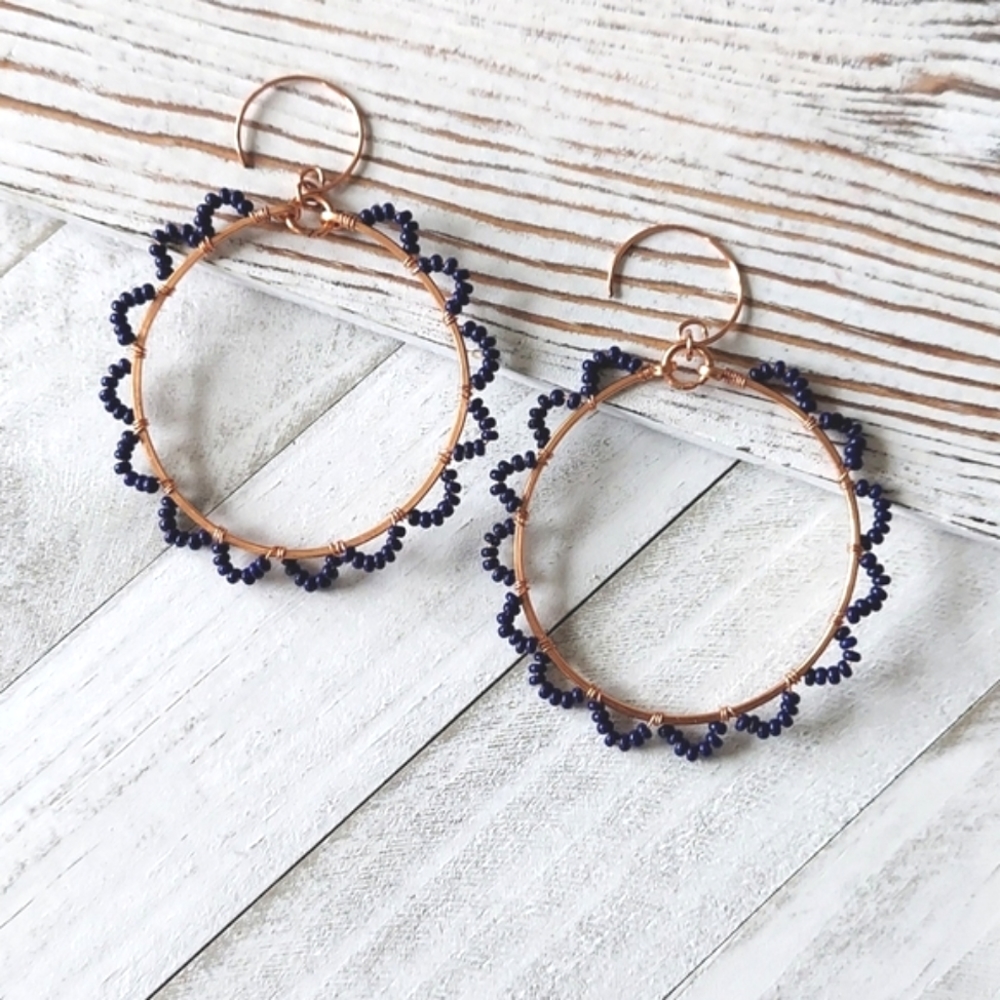 Artisan Jewelry Collection - Vira Beaded Hoop Earrings